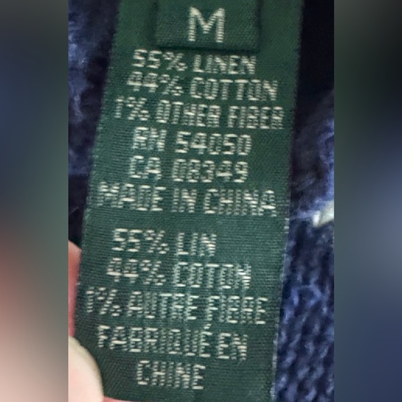 Lauren Ralph Lauren Navy Turtleneck Sweater with Ski Design linen cotton blend M - Picture 12 of 15